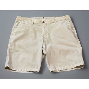 Size 38 X 9" Ballin Drummond Men's Flat Front Shorts Beige Golf Summer Preppy